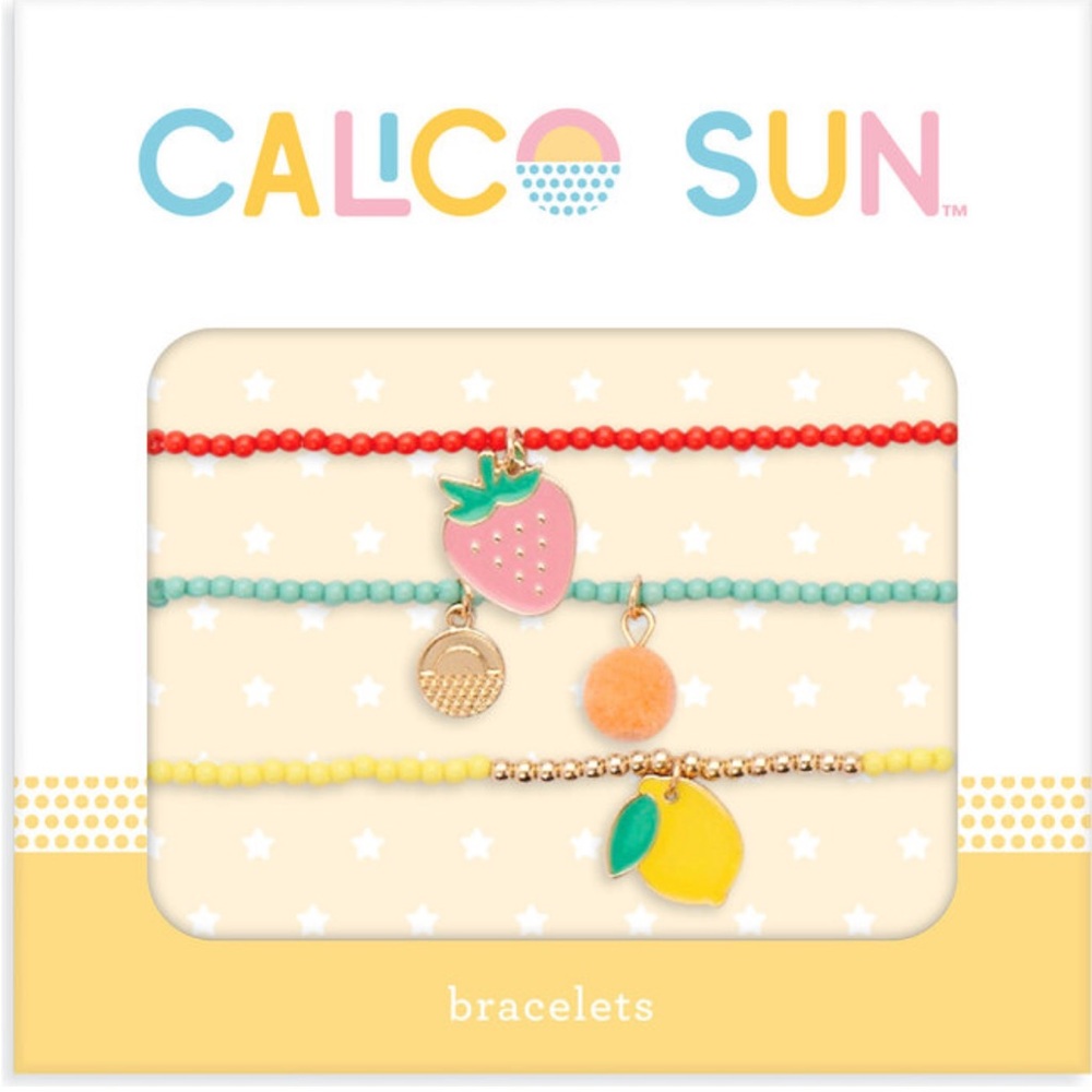 Calico Sun Colorful Fruit Charm Bracelet Set